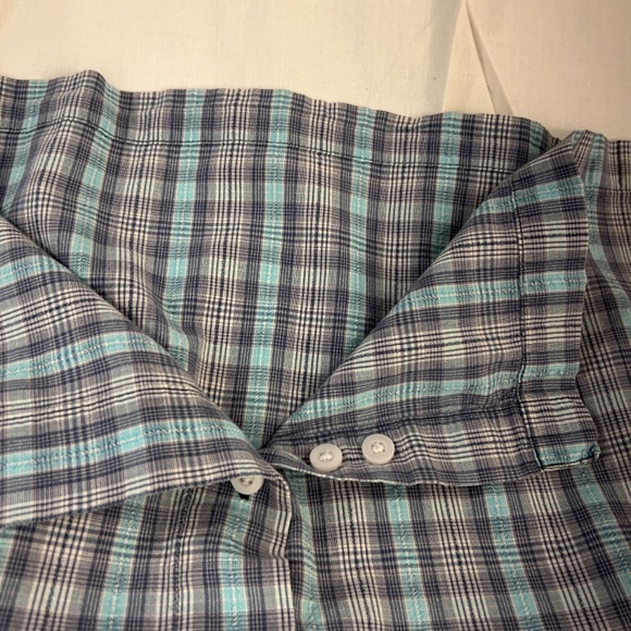 Men's Short Sleeve Blue Plaid Button Down Shirt from NorthCrest Size XL - Picture 3 of 7